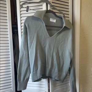 Old Navy V-Neck Collared Sweater in Sage